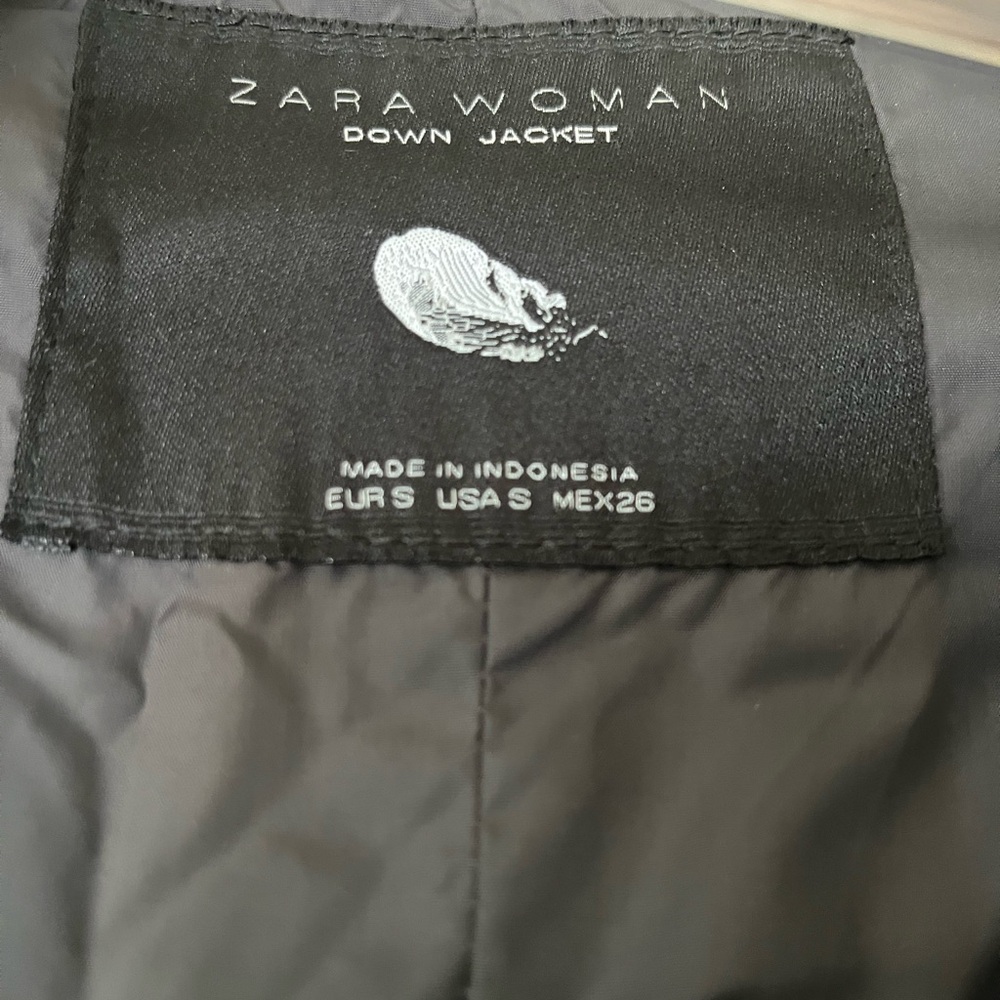 Zara Women's Brown Belted Puffer Coat - Picture 4 of 4